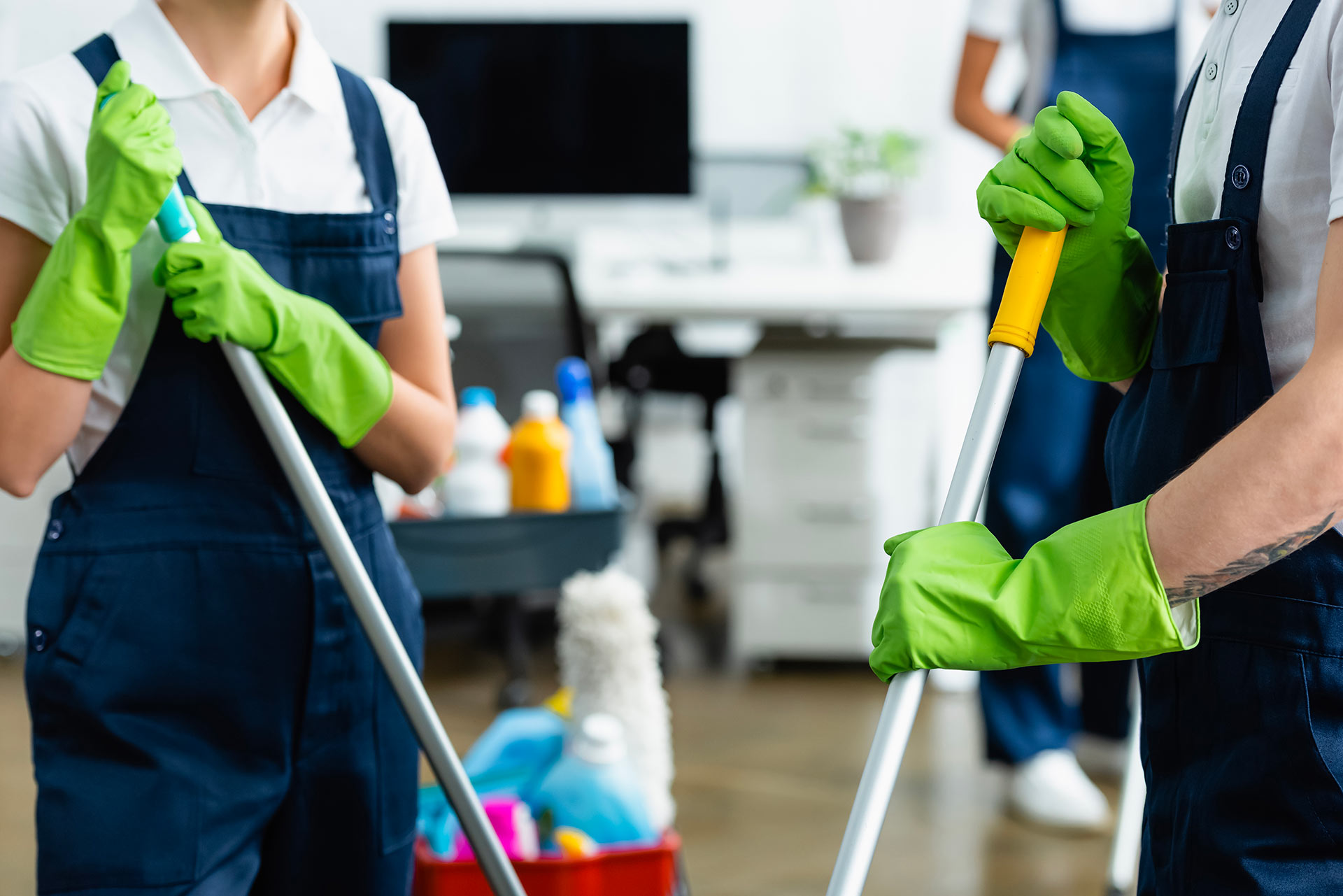 Agent de propreté au travail